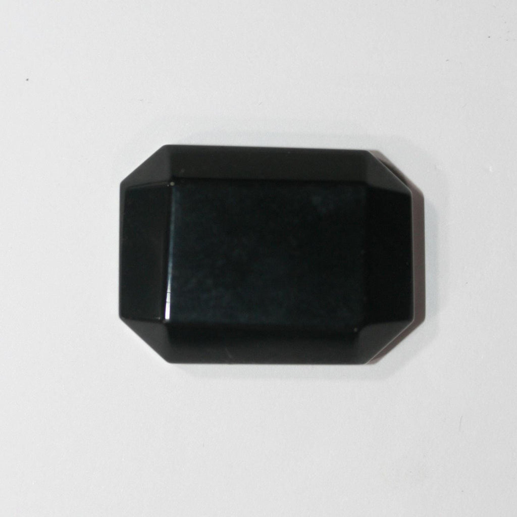 1 Pcs Onyx Rectangle Faceted Octagon  29x22mm. Approx. (1 pcs) Flat Back Without Cullet