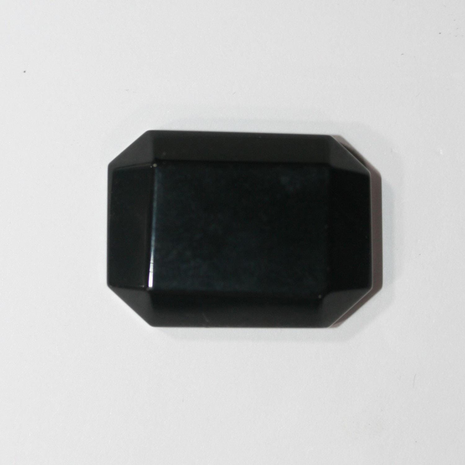 1 Pcs Onyx Rectangle Faceted Octagon  29x22mm. Approx. (1 pcs) Flat Back Without Cullet