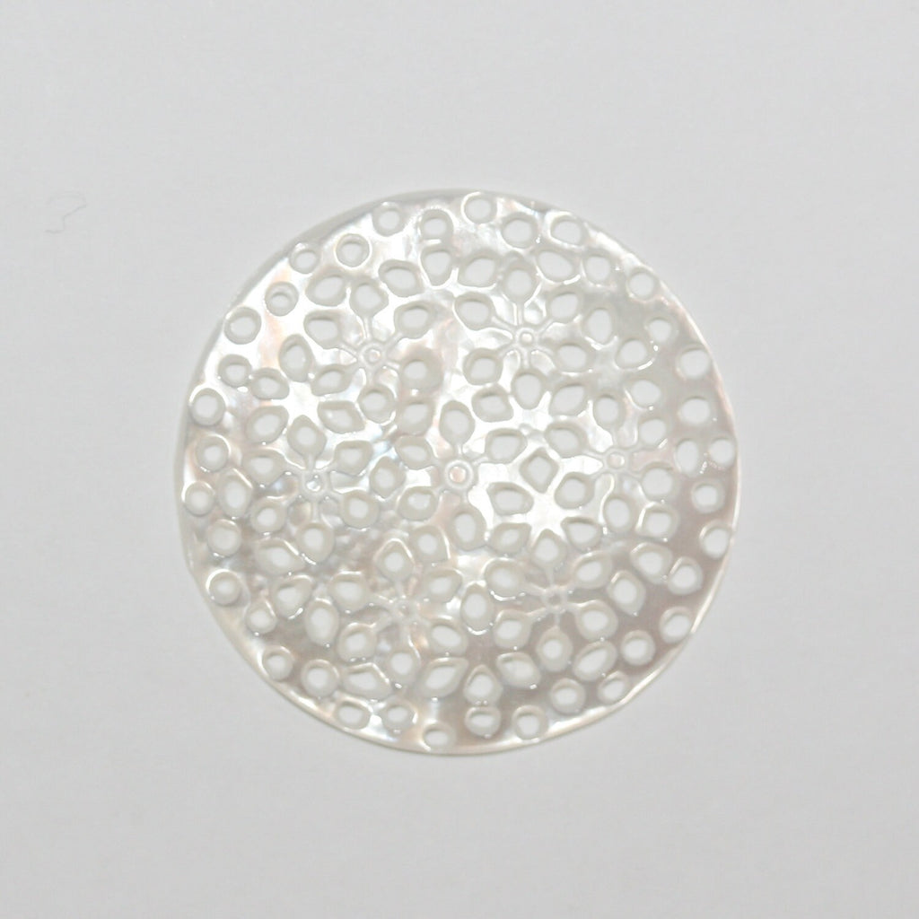 Pendentif rond en nacre naturelle 30 mm - Fournisseur de bijoux en nacre