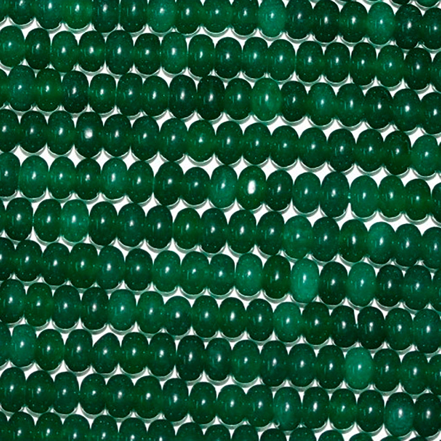 Perles rondelles lisses en jade vert St, 16 pouces (6 x 4 mm), longueur 40 cm.