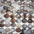 Perles ovales à facettes en agate du Botswana, 15 x 12 mm, longueur 39 cm.