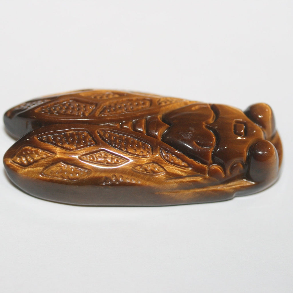 Pendentif mouche œil de tigre 49x22mm.