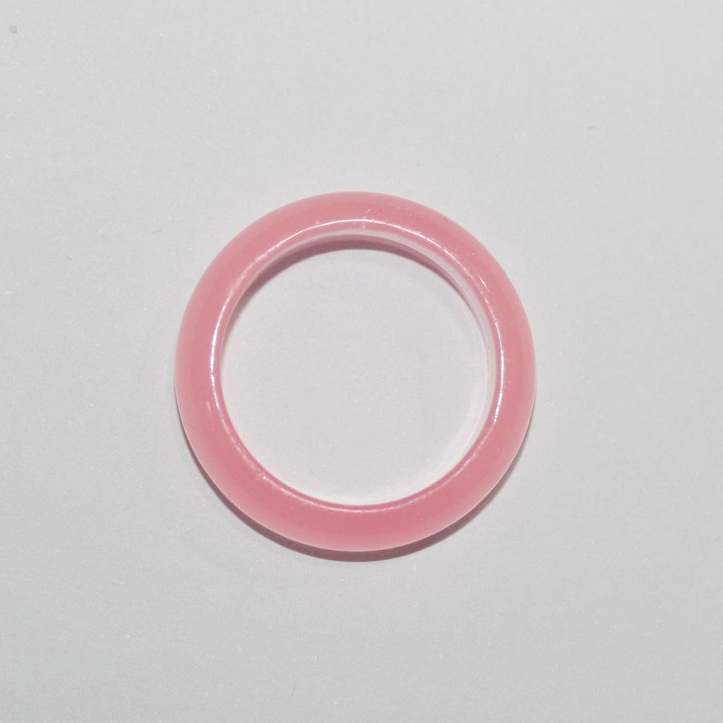 Colgante de aro liso de cuarzo rosa de 25 x 6 mm aprox.