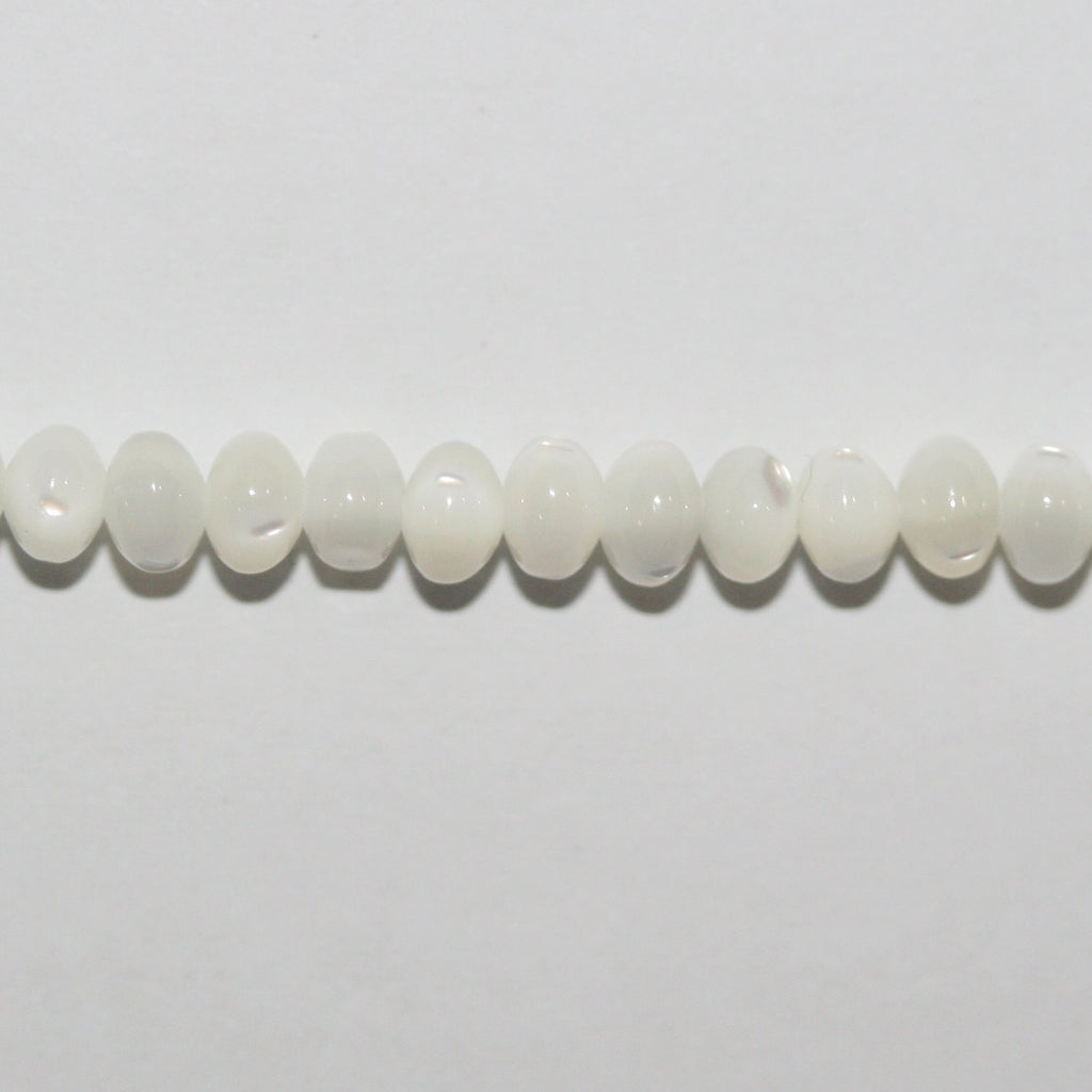 Cuentas redondas lisas St MOP de 16" (4 x 3 mm) - Hilo de 40 cm