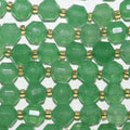 14" St Green Quartz Faceted Barrel Beads 8x7mm.-Strand 38 cm.