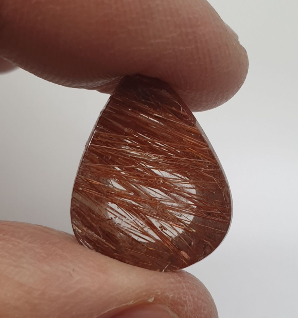 Golden Rutilated Quartz Flat Cabochon  20x15mm 14.42ct Lots Of Beautiful Inclusions- Healing Power Quartz