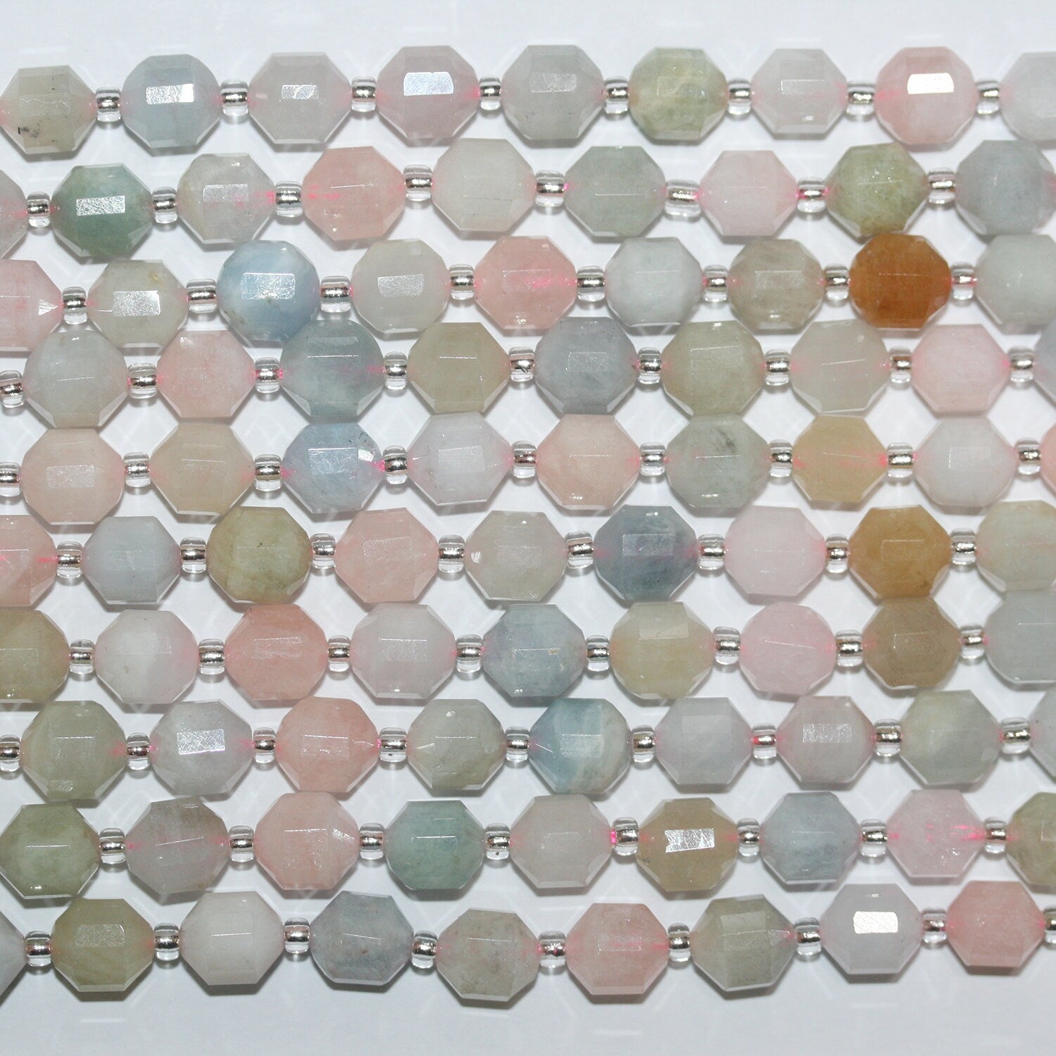 15" St Multi Béryl Facetté Baril Perles 8x7mm.-Rig 39cm.