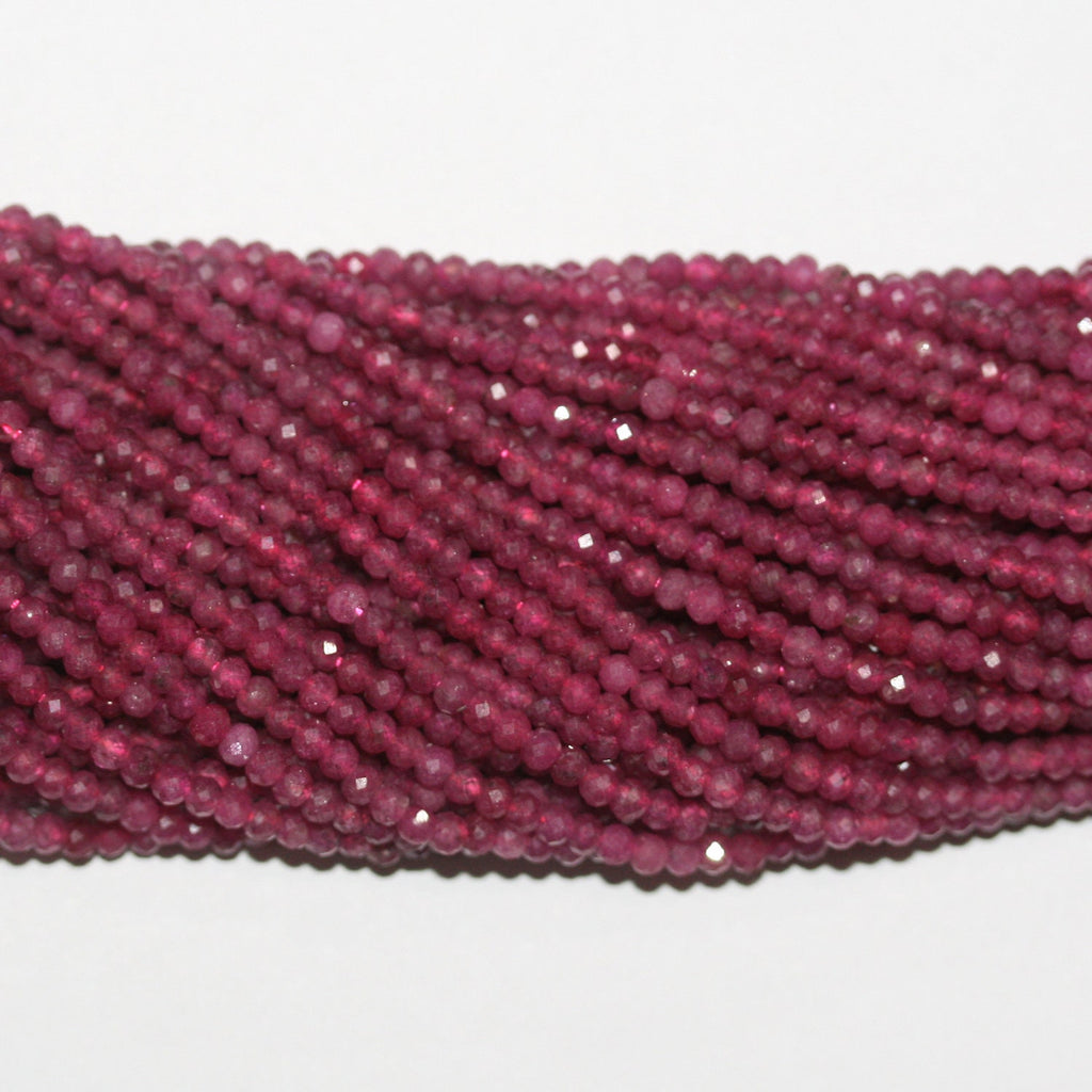 Perles rondelles à facettes St Ruby 15" 3x2,5mm.-Rig 39cm.