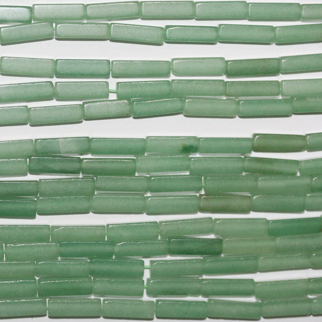 15" St Green Aventurine Smooth Prism Beads 13x4mm.- Strand 39cm.
