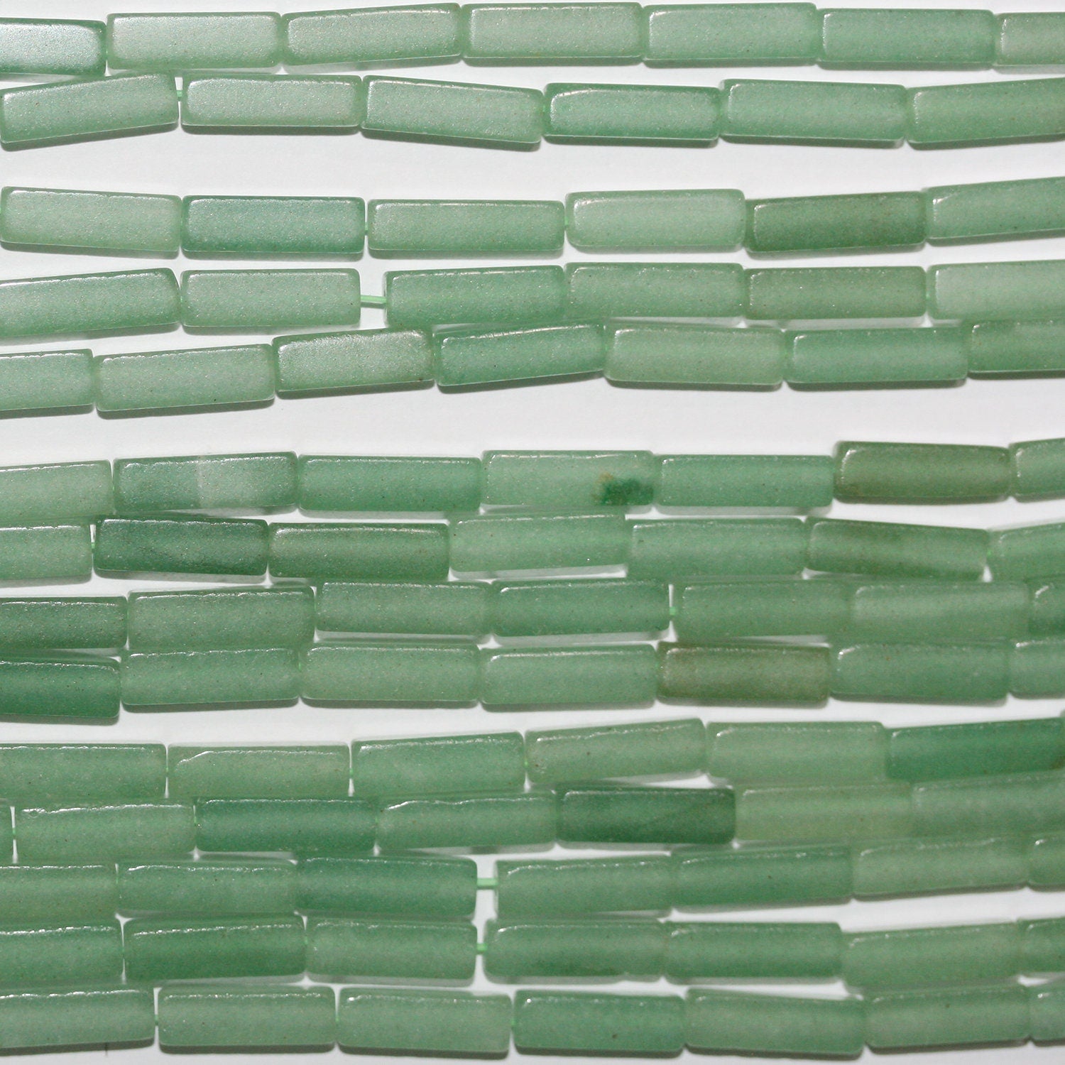 15" St Green Aventurine Smooth Prism Beads 13x4mm.- Strand 39cm.
