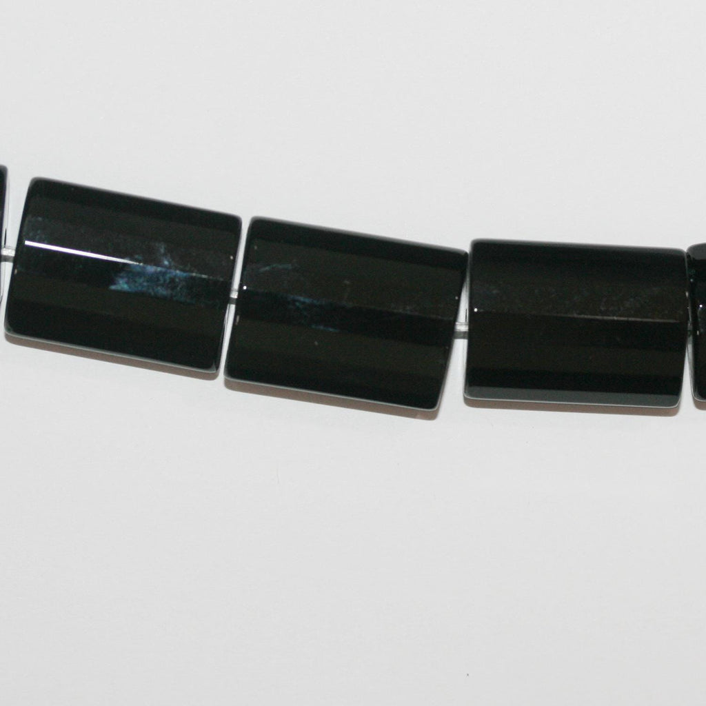 Cuentas de prisma de ladrillo facetado de ónix santo de 16" de 20 x 15 mm, tira de 40 cm.