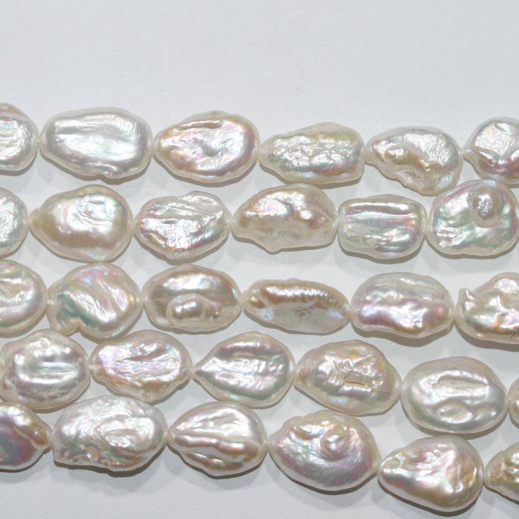 Perles baroques d'eau douce St 16" (15 x 10 mm), fil de 40 cm. - Article 14772 - Perles naturelles - Prix de gros