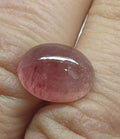 Tourmaline rose ovale en cabochon de 8,16 ct (13,6 x 10,5 mm) - Pierre précieuse naturelle non traitée - Couleur rare
