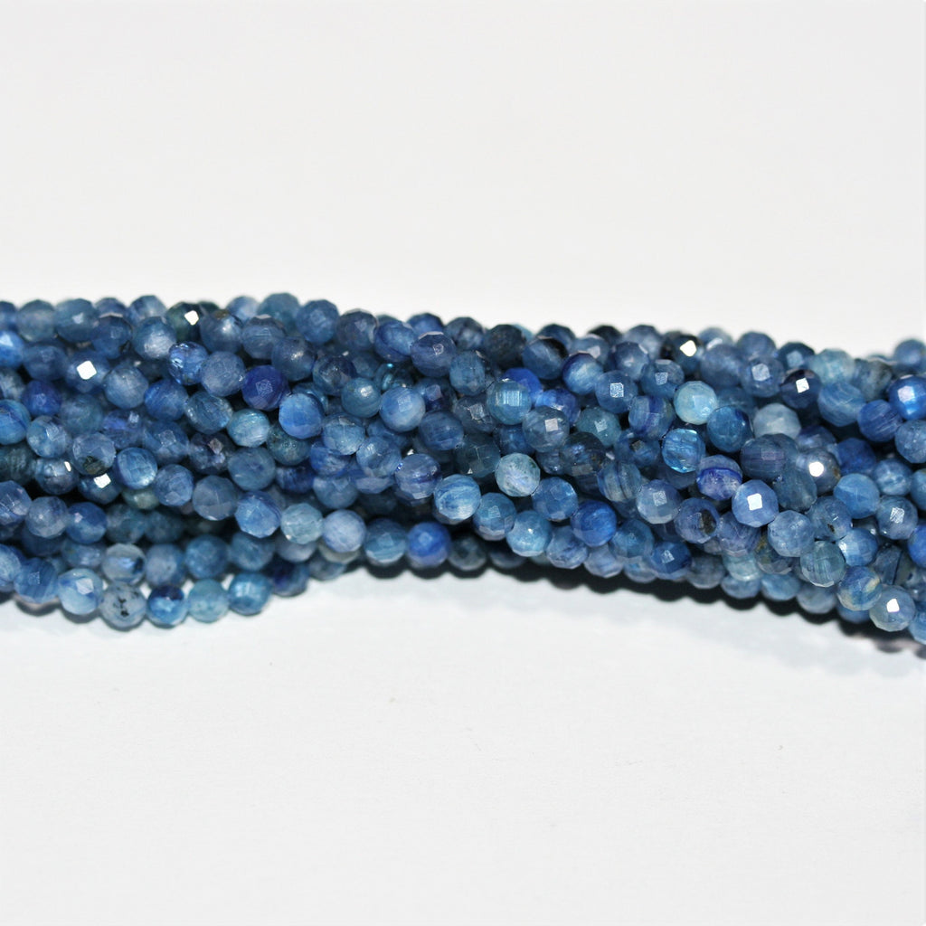 Perles rondes à facettes en kyanite St de 15 pouces, 3 mm - Fil de 39 cm.
