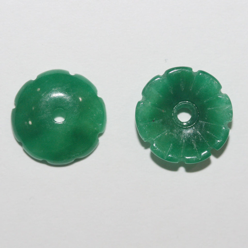 Lote de 2 colgantes de jade verde (1 par) de 10 mm