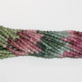13" St Tourmaline Faceted Round Beads 3mm.-Strand 32cm.