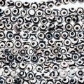 13" St Black-White Agate Faceted Round Beads 10mm. Strand 37 cm