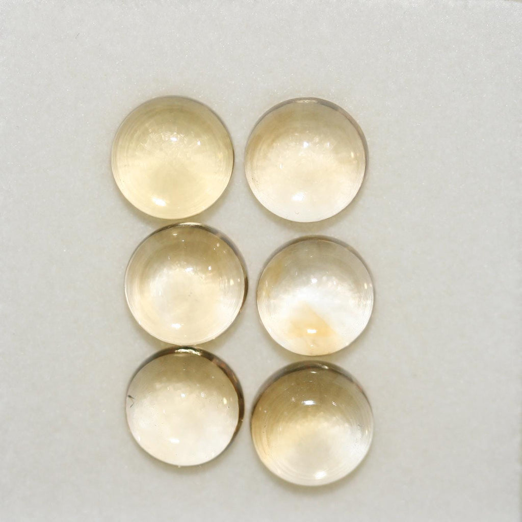 Lote de 6 cabujones redondos de citrino de 8 mm. (6 uds.)