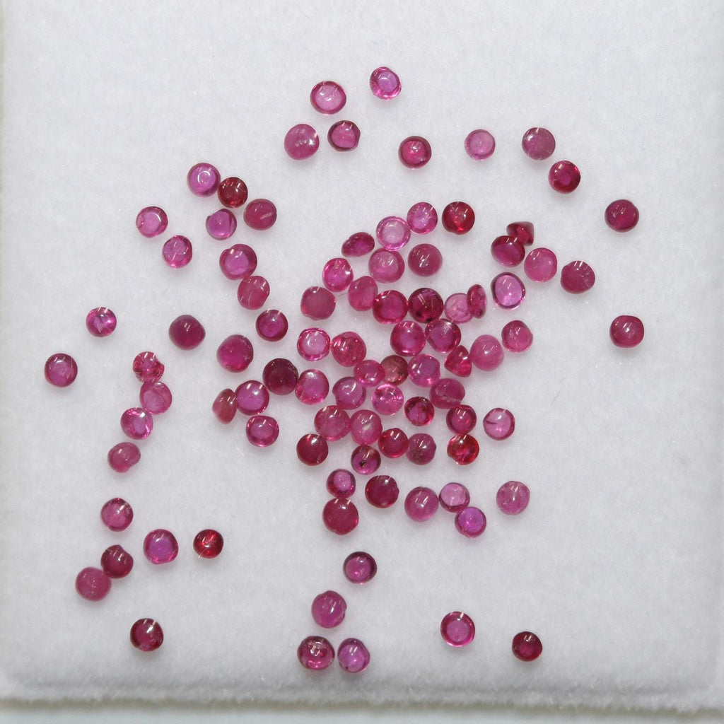 Ruby Round Cabochon Lot 1.5mm.- 2 Carat Lot