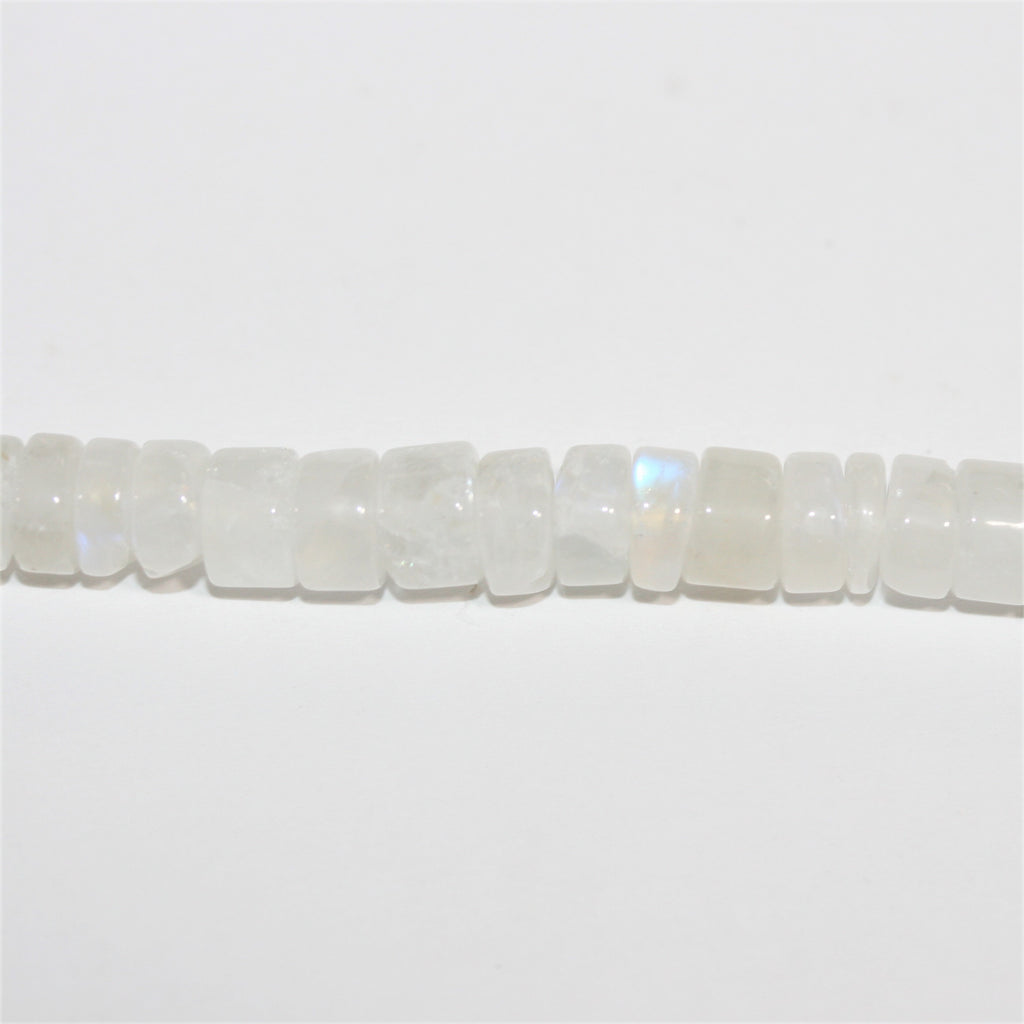 13" St Moonstone Smooth Disc Beads 6x4mm. Approx.- Strand 33cm.