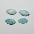 Lote de 4 cabujones de larimar marquesa de 14 x 7 mm. (4 piezas).