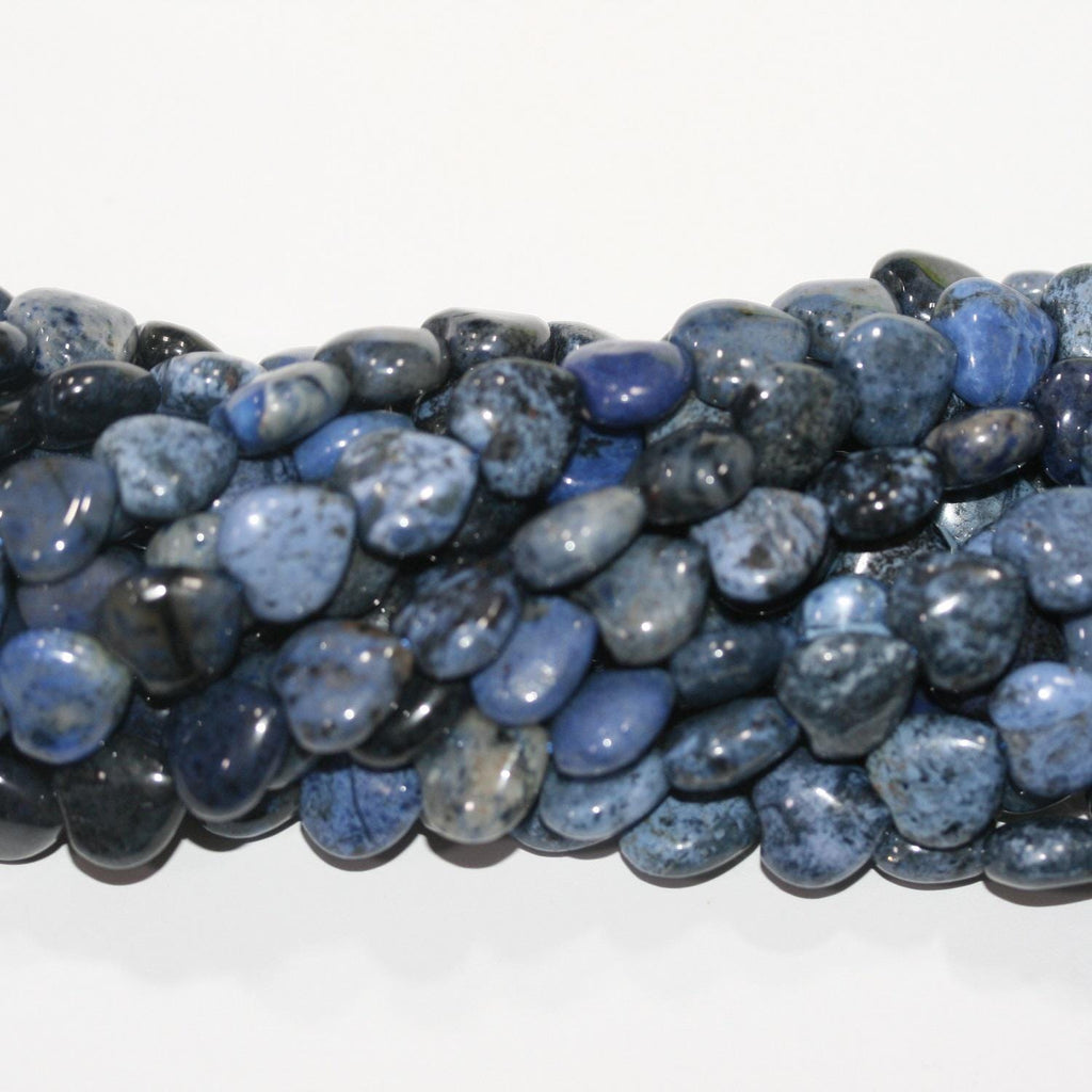 15" Perles de cœur lisses en St. Dumortiérite 12 mm.- Brin 39 cm.