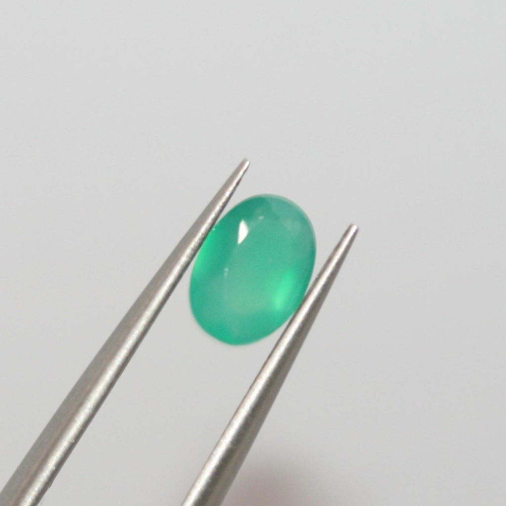 Lot de 10 pierres ovales à facettes en onix vert 7x5mm. - Pierres précieuses de qualité supérieure, vente en gros.