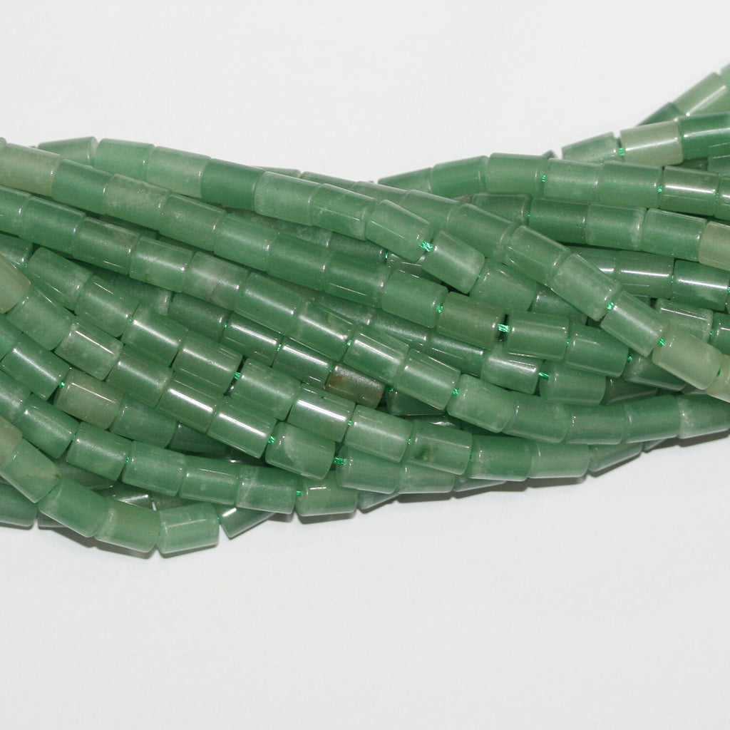 Perles tubulaires lisses en aventurine St 15" 8x6mm.-Rig 39cm.