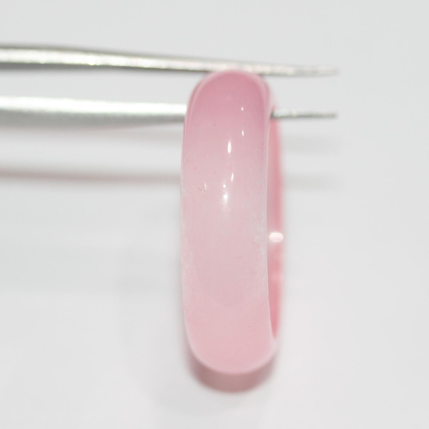 Colgante de aro liso de cuarzo rosa de 25 x 6 mm aprox.