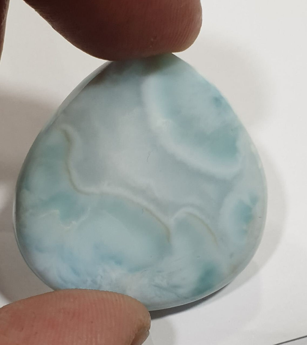Big Larimar Fancy Cabochon 67.4ct - 35x33.7mm - Dominican Republic Stone