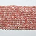 13" St Rhodochosite Faceted Rondelle Beads 3.5x2mm.-Strand 34cm.