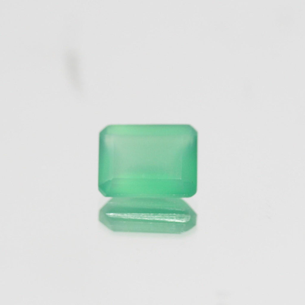 Lote de Ónix Verde Facetado Rectángulo Octogonal 8x6mm. (8 Piezas).- Piedras Preciosas al por Mayor Piedra Cortada de Máxima Calidad.