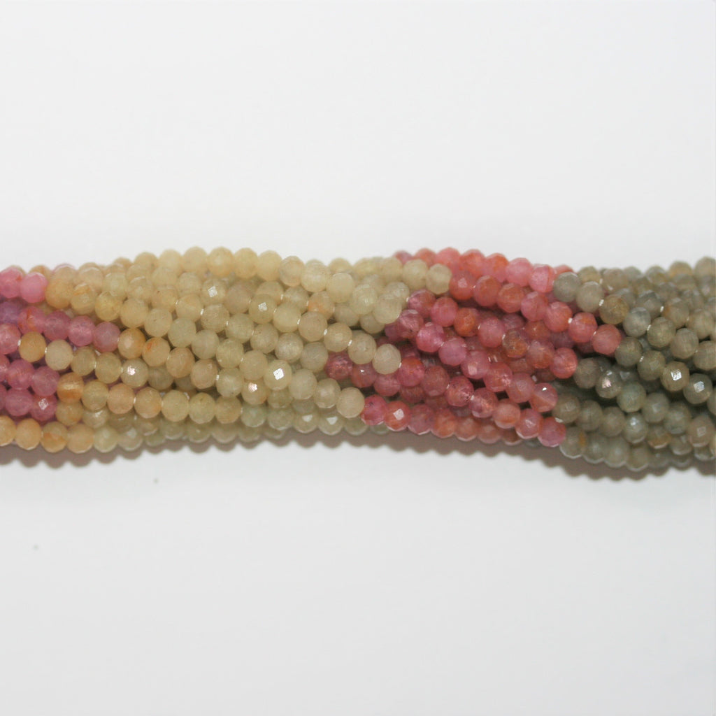 13" St Ruby-Sapphire Faceted Rondelle Beads 3x2.5mm.-Strand 33cm.