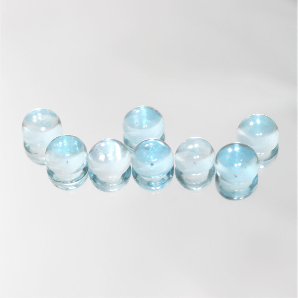 Sky Blue Topaz Smooth Round Cabochons Lot 7mm.- 8 Pieces
