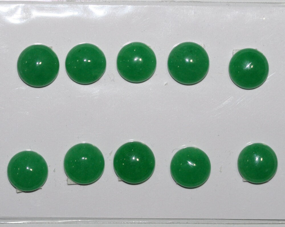 10Pcs lot Green Jade Round Cabochon ( 10 Pcs ) 10mm