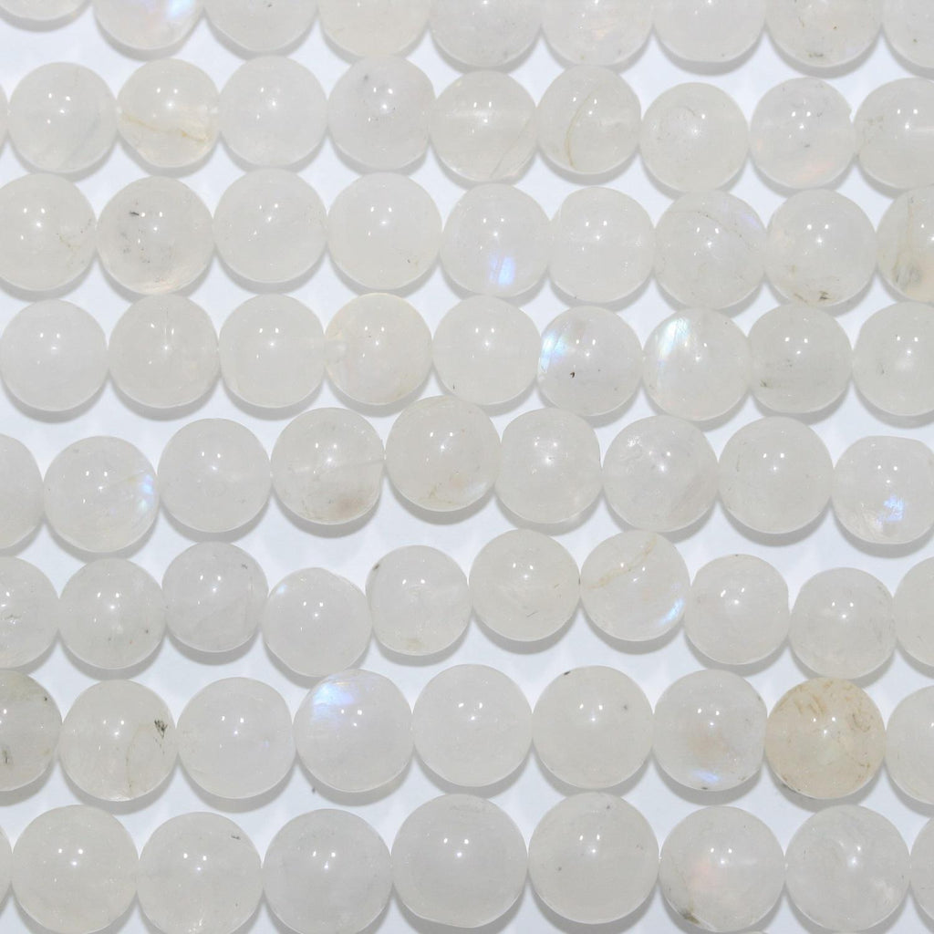 14" St Moonstone Smooth Round Beads 8.5-9mm -Strand 37cm.