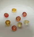 Calibrated Multi Color Sapphire Round Brilliant Cut Lot Yellow Orange Red Sapphire 3mm. (8 Pcs.) - Genuine Gems