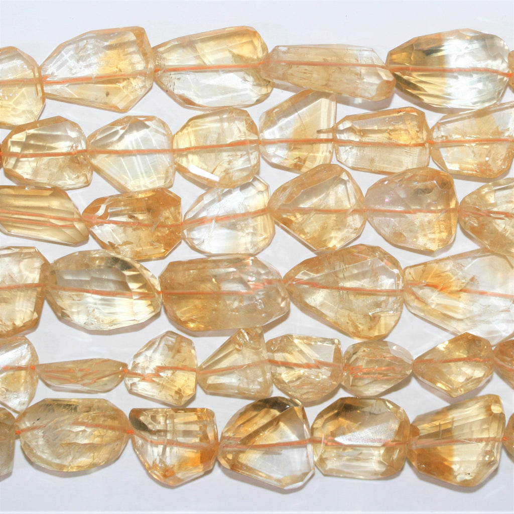 13" St Citrine Faceted Nugget Beads 13-23mm. Approx.- Strand 34cm.