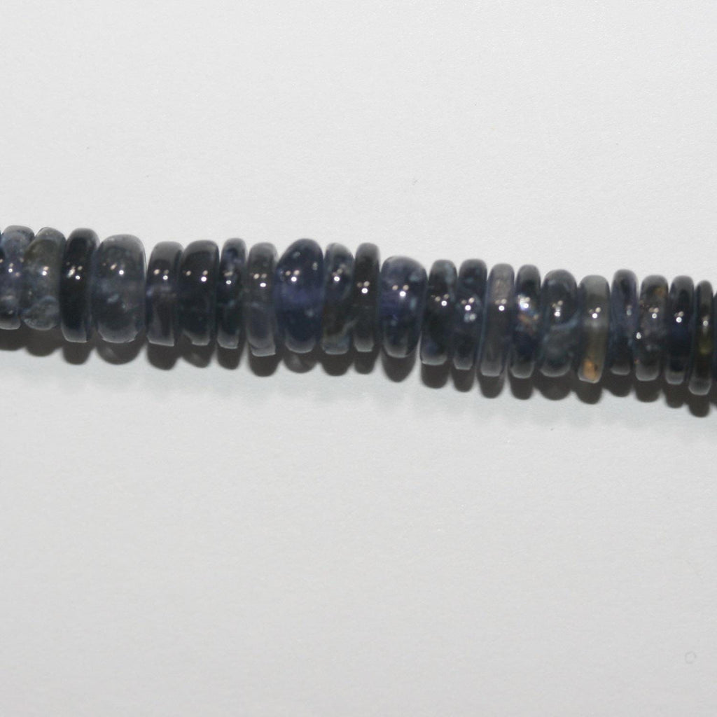 12" St Iolite Smooth Disk Beads 6x2mm.Approx.-Strand 34cm