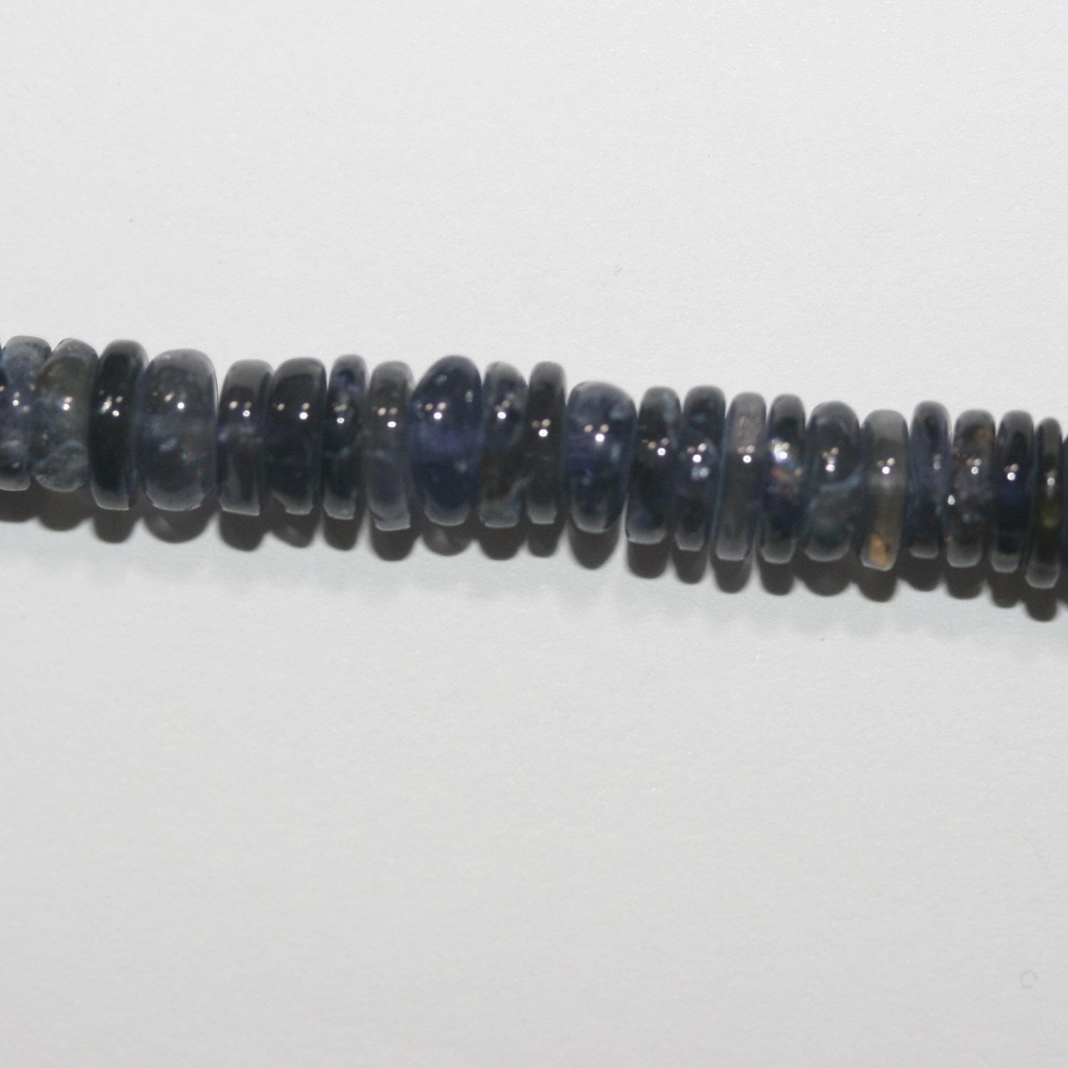 12" St Iolite Smooth Disk Beads 6x2mm.Approx.-Strand 34cm