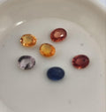 Lote de 6 zafiros multicolores ovalados facetados de 4 x 3 mm. - Paquetes de piedras preciosas - Piedras sueltas al por mayor - Gemas naturales