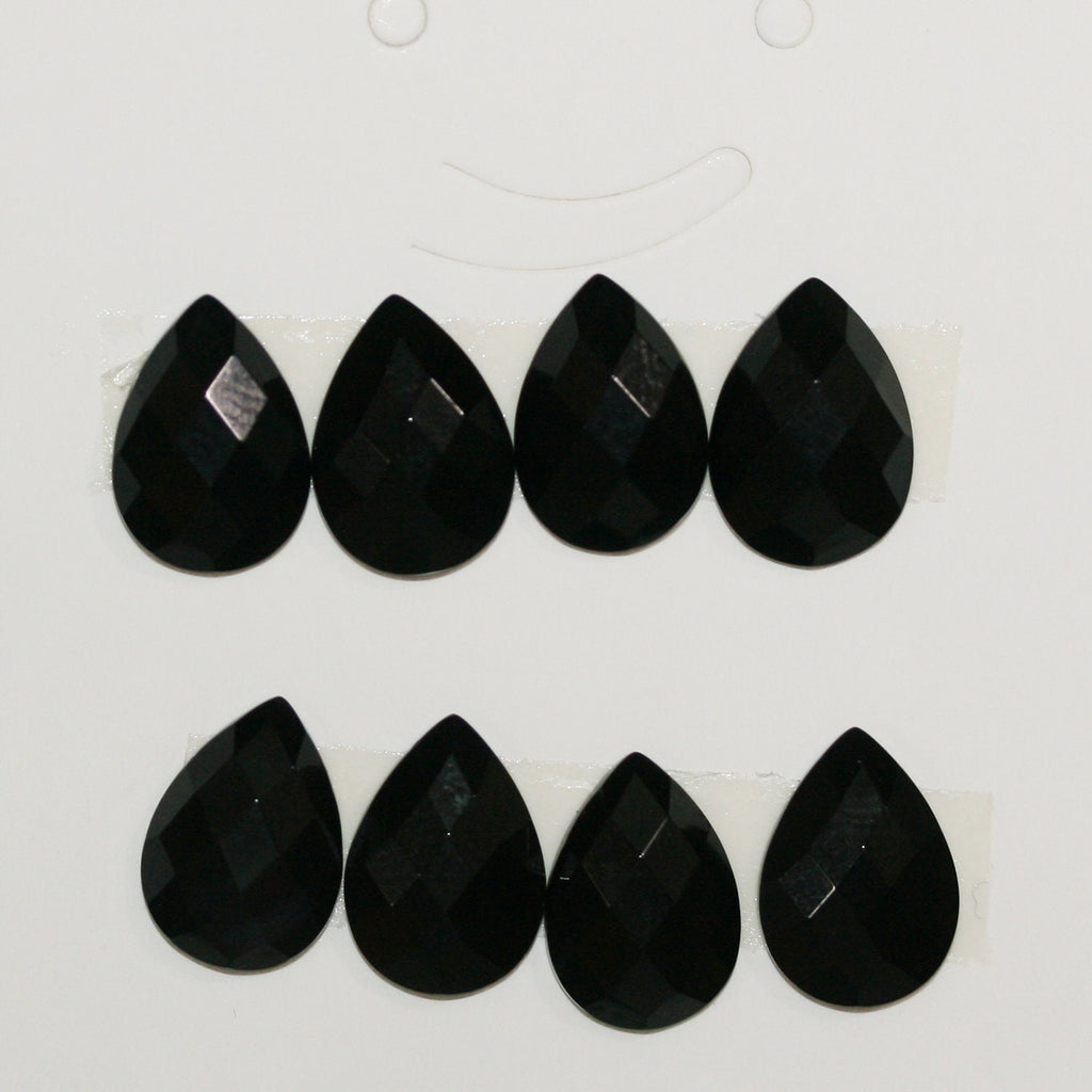 Lote de 8 cabujones facetados de ónix de 14 x 10 mm (8 unidades)