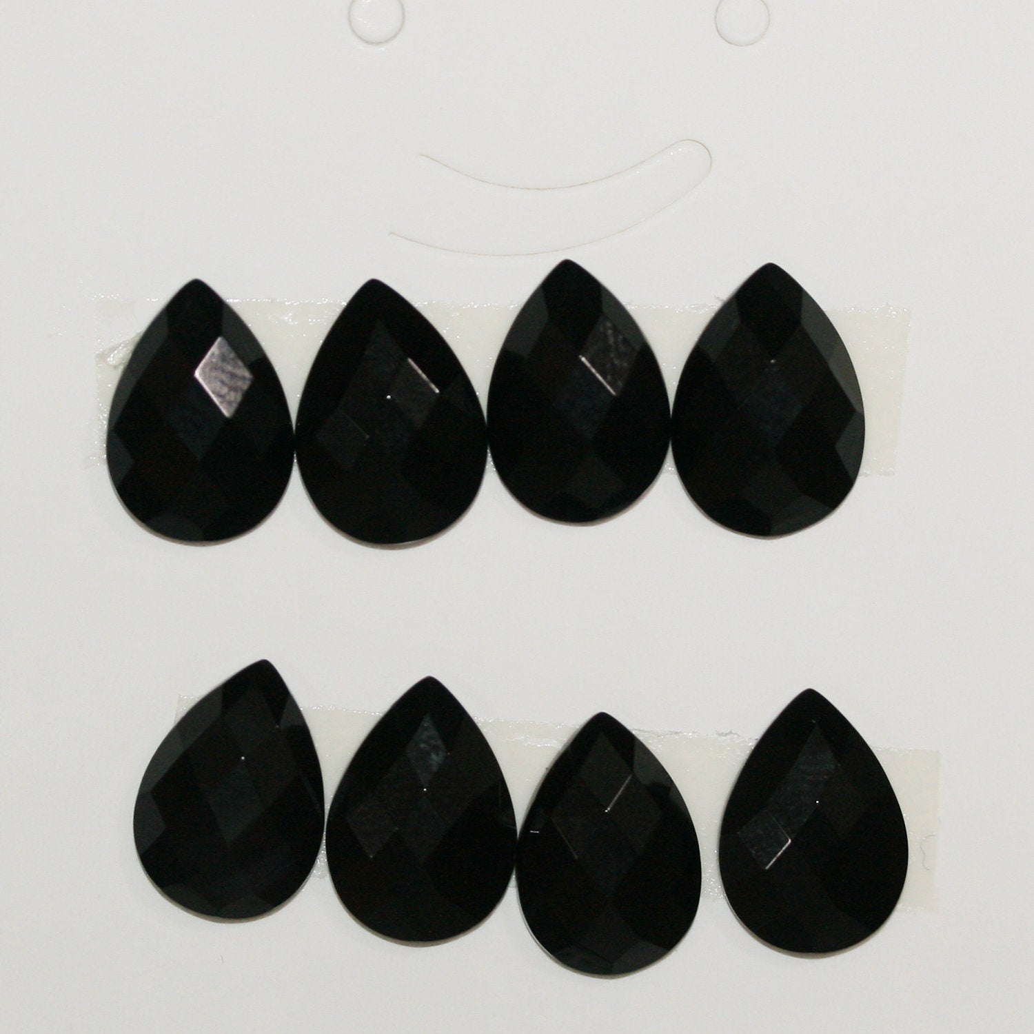 Lote de 8 cabujones facetados de ónix de 14 x 10 mm (8 unidades)