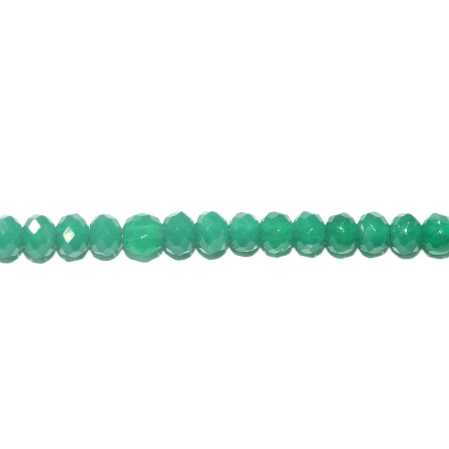 Rondelle à facettes en agate verte St de 15 pouces, 4 x 3 mm. - Fil de 39 cm.