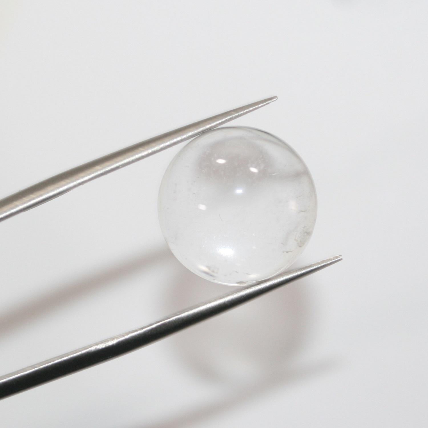 Rock Crystal Quartz Smooth Round Cabochon 14mm. (6 Pieces).