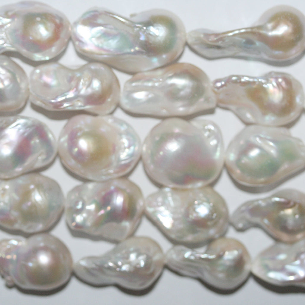 Perles baroques d'eau douce St 14" (environ 30 x 20 mm) - Collier de 36 cm - Perles naturelles à prix de gros