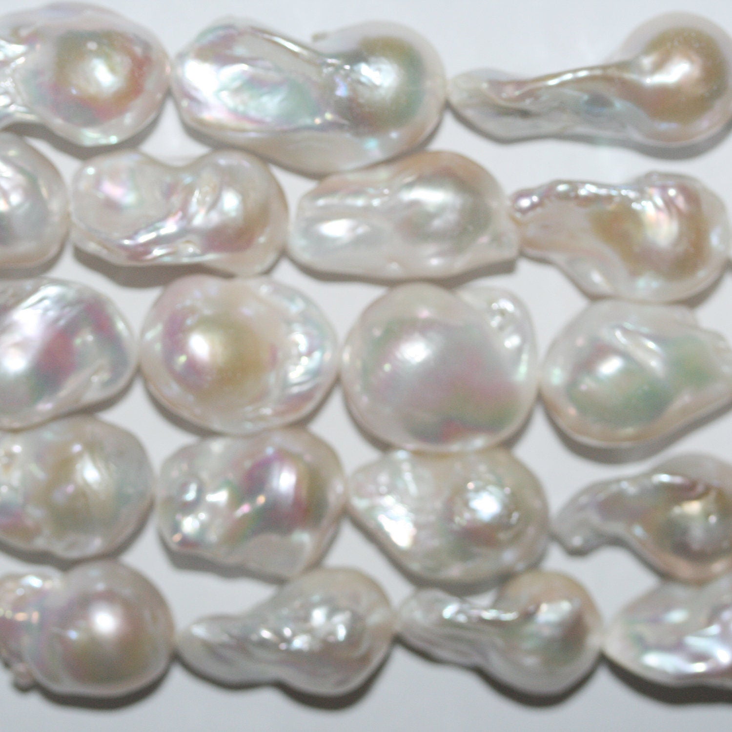 Perles baroques d'eau douce St 14" (environ 30 x 20 mm) - Collier de 36 cm - Perles naturelles à prix de gros