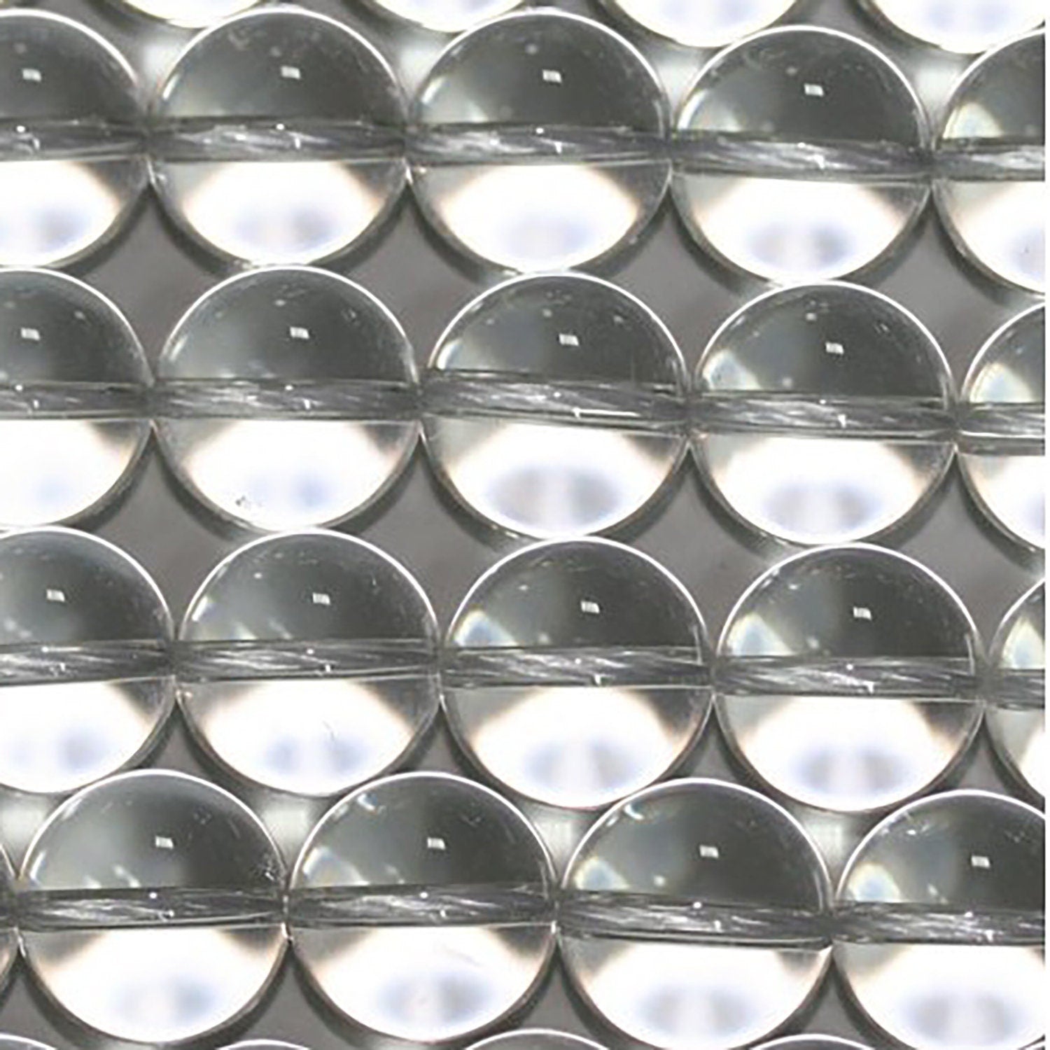 Perles rondes lisses en cristal de roche de 35,5 cm (14 pouces), diamètre 4-4,5 mm, longueur 38 cm (14 pouces).