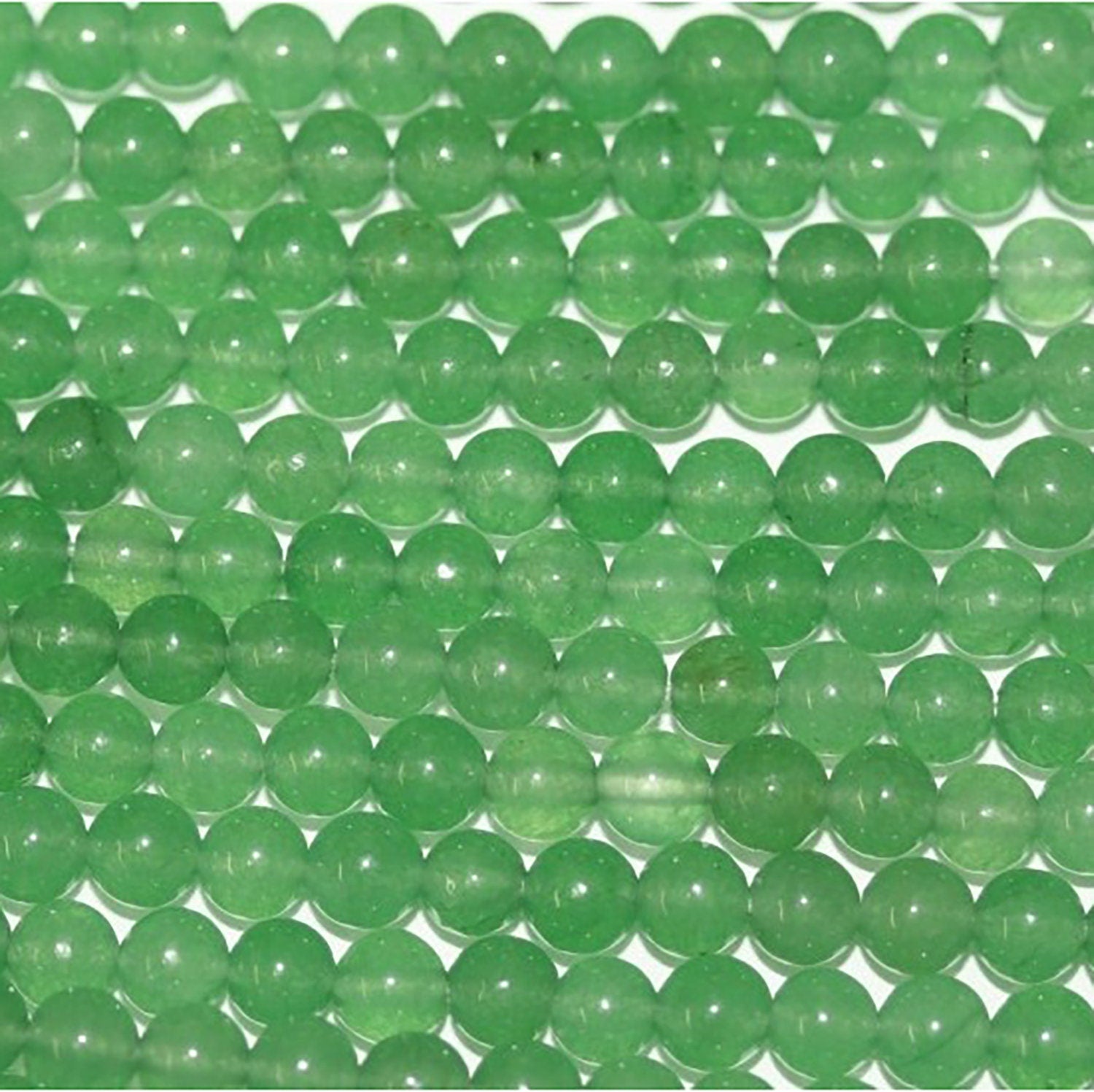 14" St Green Aventurine Round Beads 4mm.-Strand 38cm