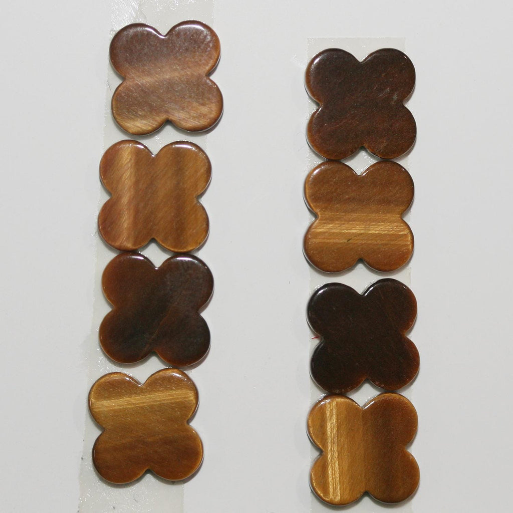 Lote de 8 cabujones planos de ojo de tigre de 10 mm. (8 piezas)